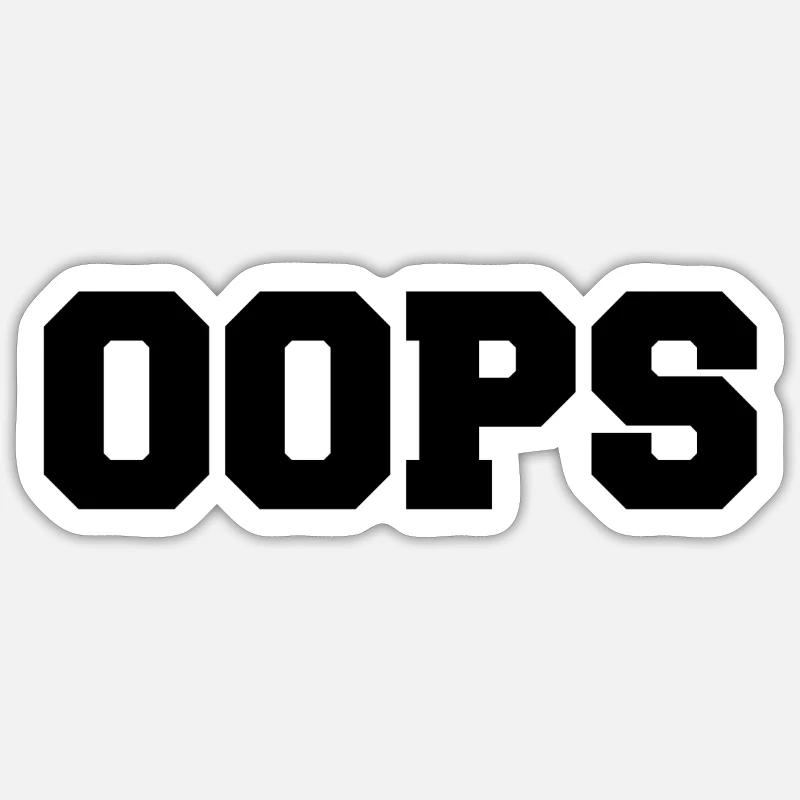 oups - Sticker taille S (10 x 10 cm) - blanc mat