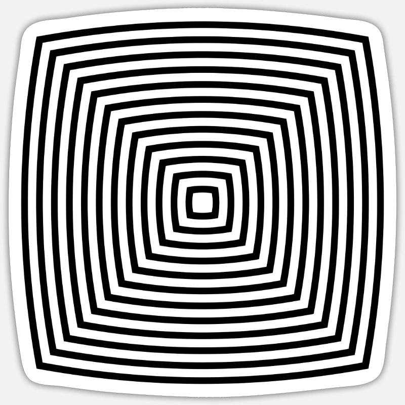 Optical illusion - Sticker size S (10 x 10 cm) - white matte