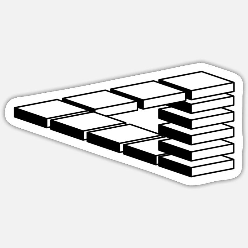 illusion d'optique - Sticker taille S (10 x 10 cm) - blanc mat