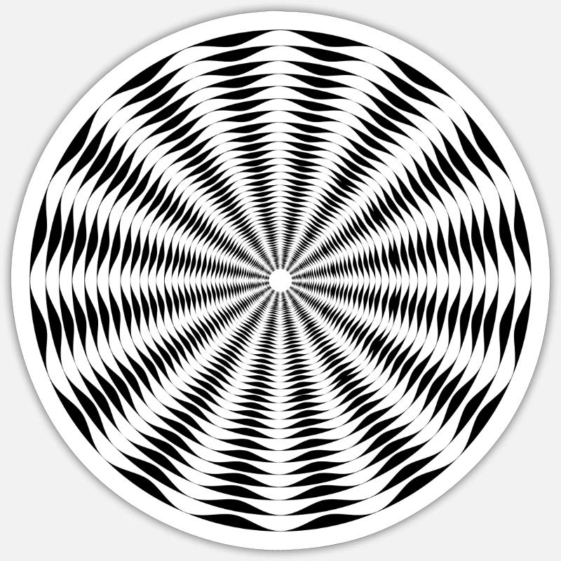 Optical illusion - Sticker size S (10 x 10 cm) - white matte