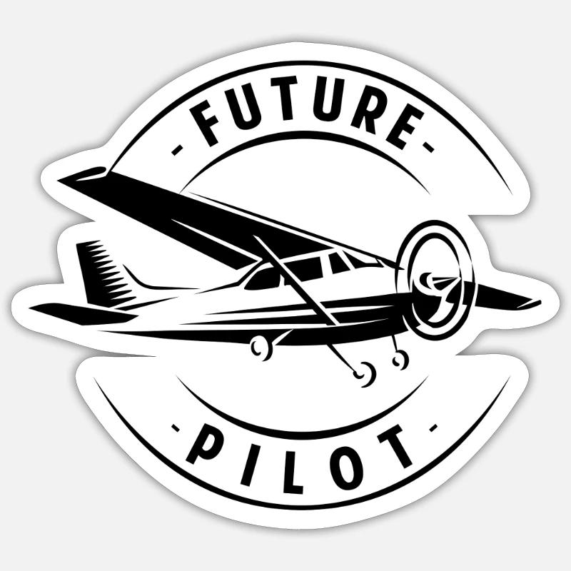 Future Pilot - aeronautics pilot airplane gift Sticker Größe S (10 x 10 cm)