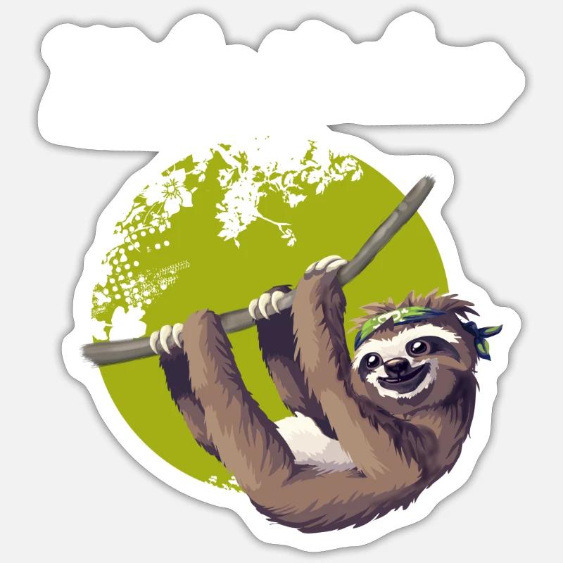 sloth make it slow sloth lazy nerd pc chillen Sticker size S (10 x 10 cm)