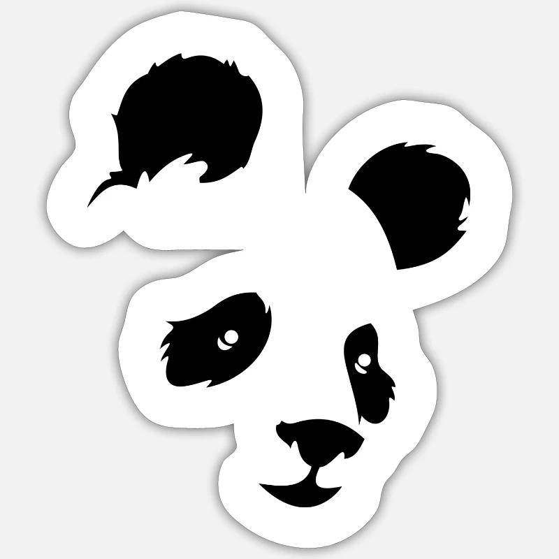 panda - Sticker taille S (10 x 10 cm) - blanc mat
