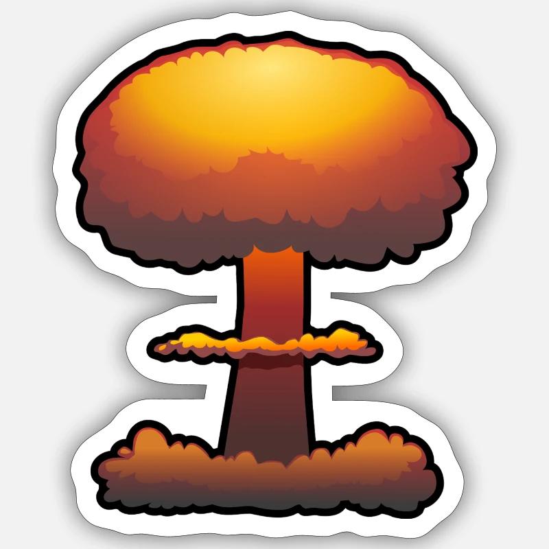 Atomic bomb - Sticker size S (10 x 10 cm) - white matte
