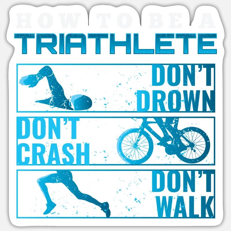 Triathlon Tshirt Geschenk Evolution Männer - Sticker Größe S (10 x 10 cm) - Mattweiß