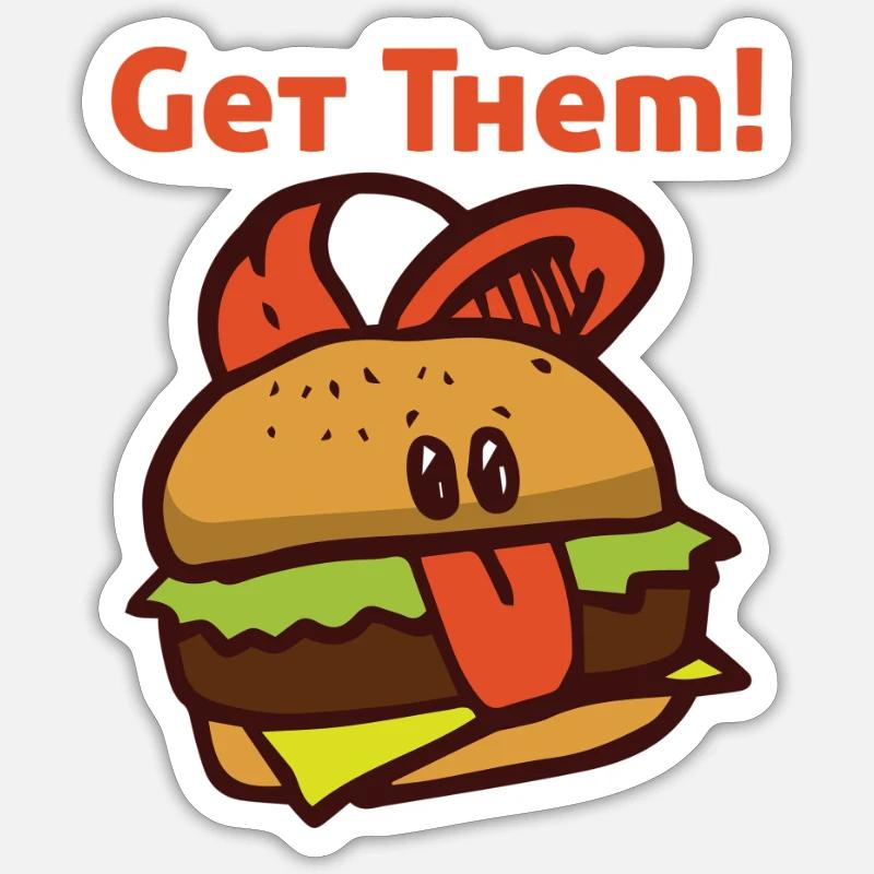 Burger lecker Fleisch Rind Geschenk essen Sticker Größe S (10 x 10 cm)
