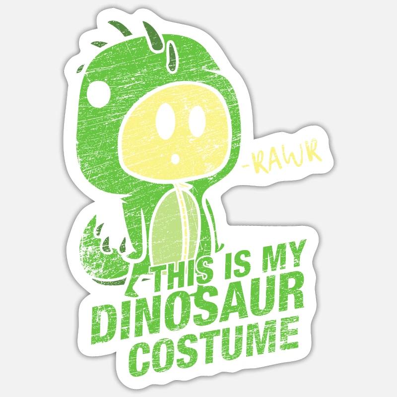 Ceci est mon cadeau costume de dinosaure Carnaval - Sticker taille S (10 x 10 cm) - blanc mat