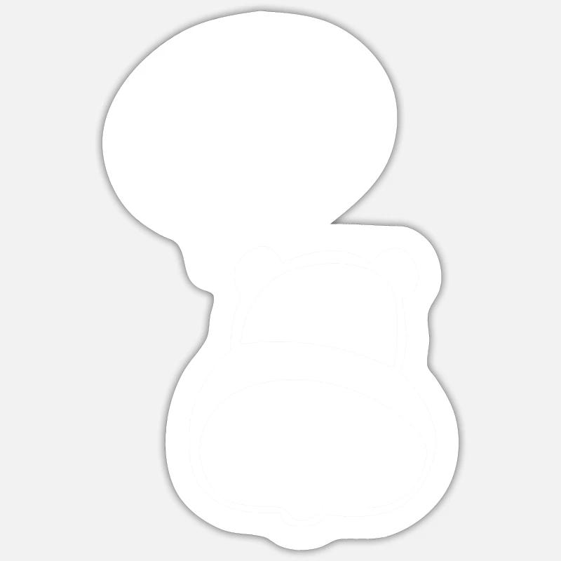 Bär Tier Natur Kuscheln Panda Geschenk Idee - Sticker Größe S (10 x 10 cm) - Mattweiß