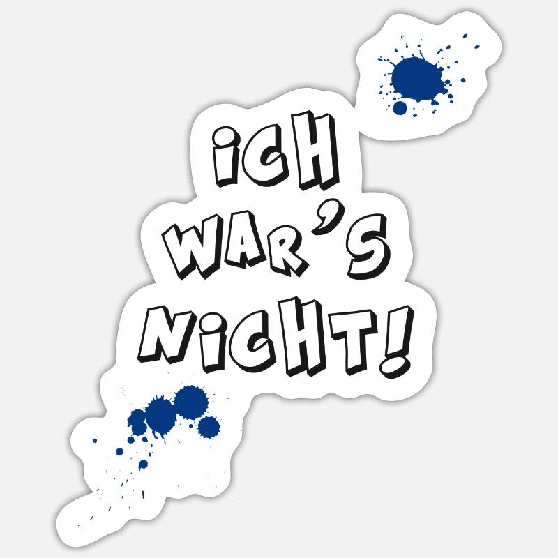 ich wars nicht kinder frech unschuldig fun fleck - Sticker Größe S (10 x 10 cm) - Mattweiß