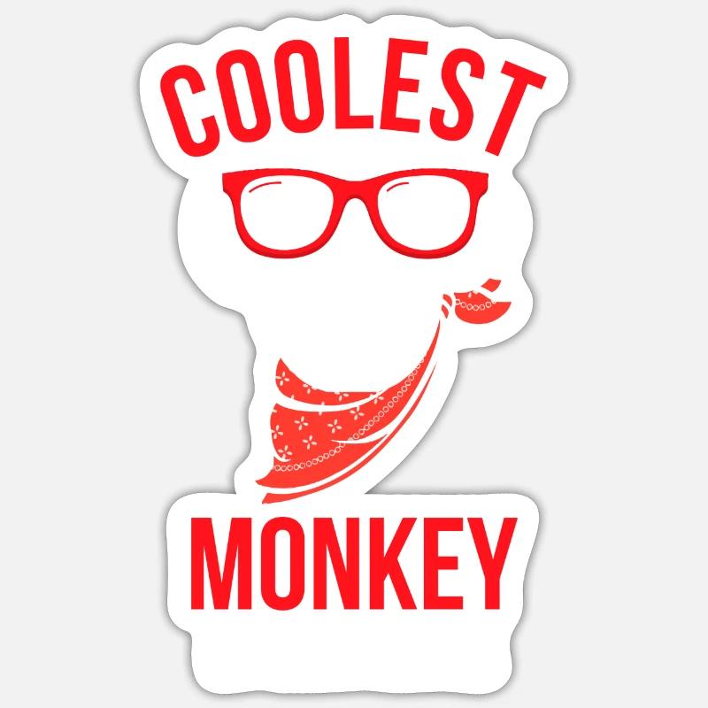 coolster Affe im Dschungel Geschenk Affe Design Sticker Größe S (10 x 10 cm)