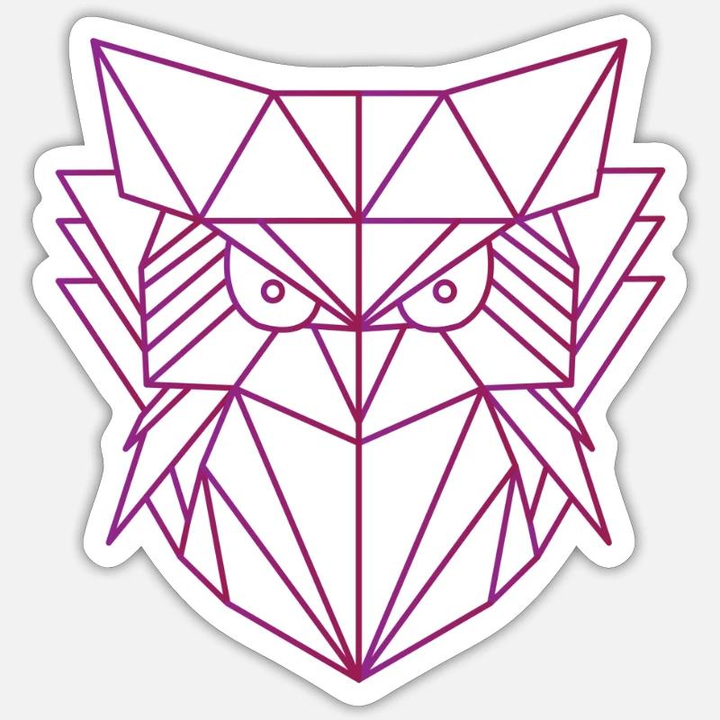 Eule Vogel Geschenk - Sticker Größe S (10 x 10 cm) - Mattweiß