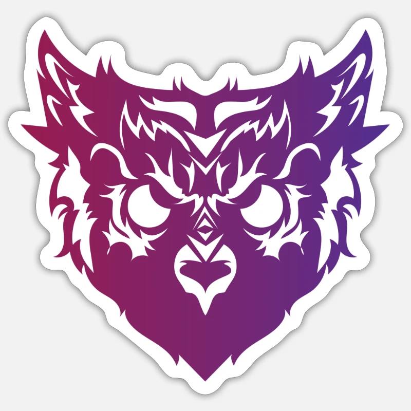 Eule mit bösem Blick Uhu Vogel Geschenk Sticker size S (10 x 10 cm)