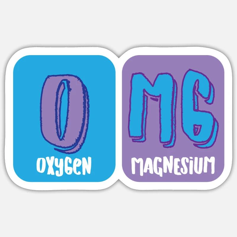 Funny - OMG - Element - Lustig - Cool - Geschenk - Sticker Größe S (10 x 10 cm) - Mattweiß