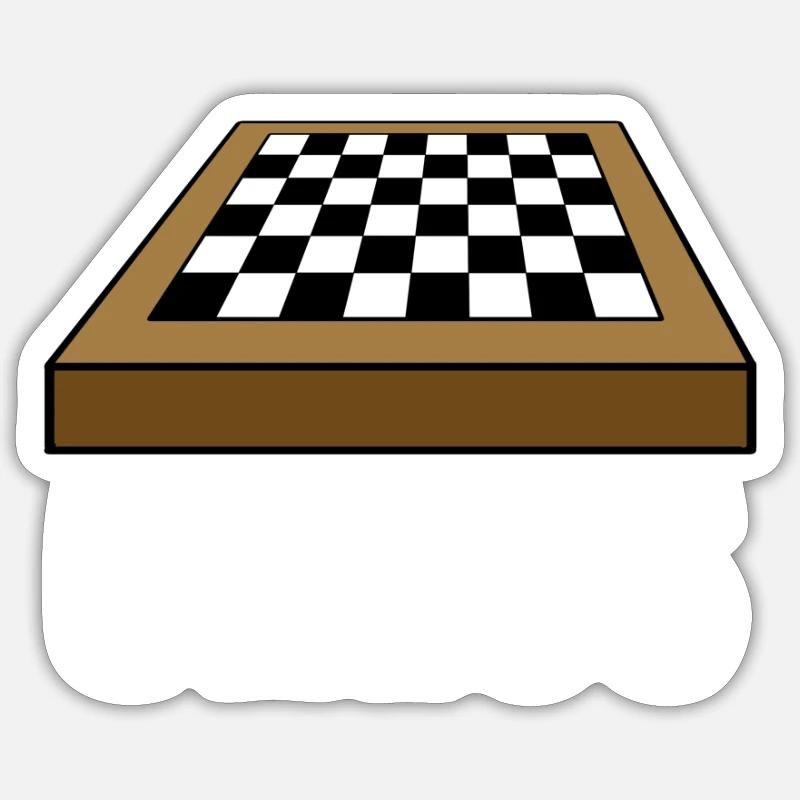 Chess board black white brown game chess tower Sticker size S (10 x 10 cm)