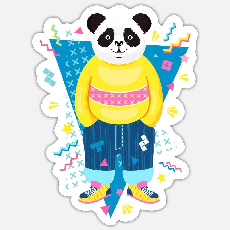Cool 90s Style Panda Sticker size S (10 x 10 cm)