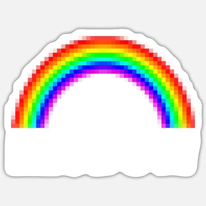 Lesbisch Lesbe Geschenk Regenbogen Lesbow - Sticker Größe S (10 x 10 cm) - Mattweiß