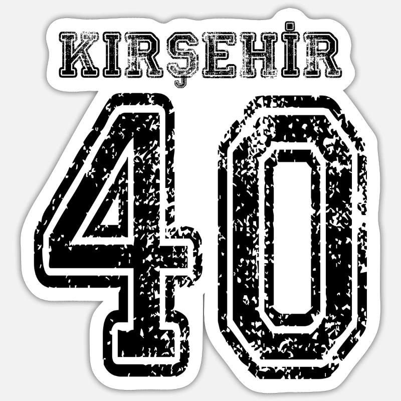 40 Kirsehir Türkisches Nummernschild als Geschenk - Sticker Größe S (10 x 10 cm) - Mattweiß