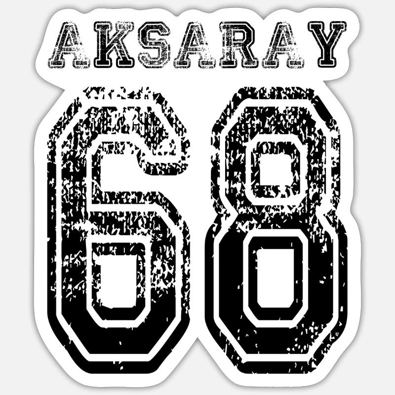 68 Aksaray Turkish license plate as a gift - Sticker size S (10 x 10 cm) - white matte