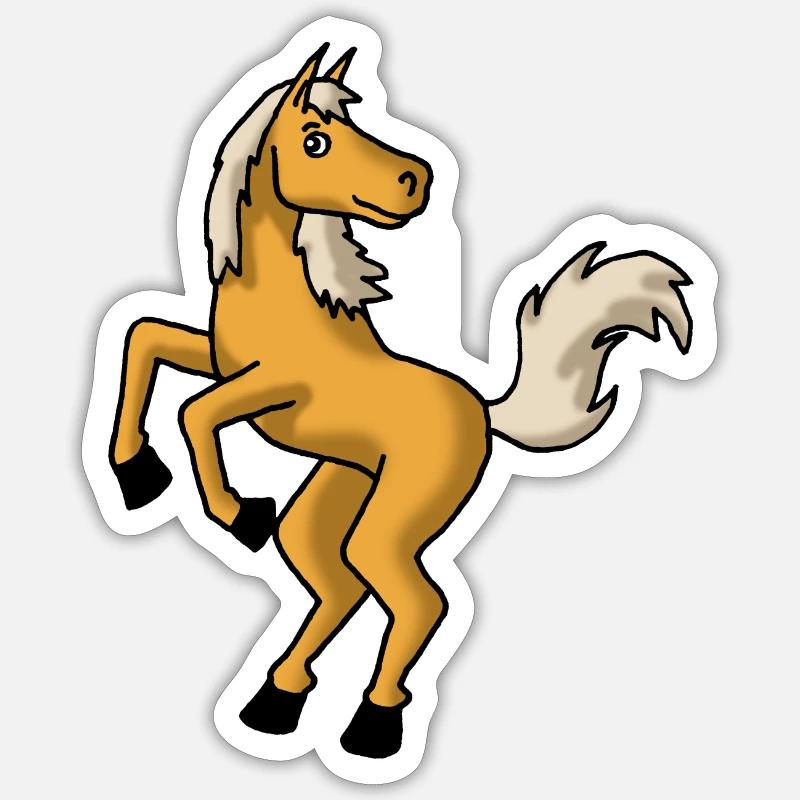 hippiques - Sticker taille S (10 x 10 cm) - blanc mat