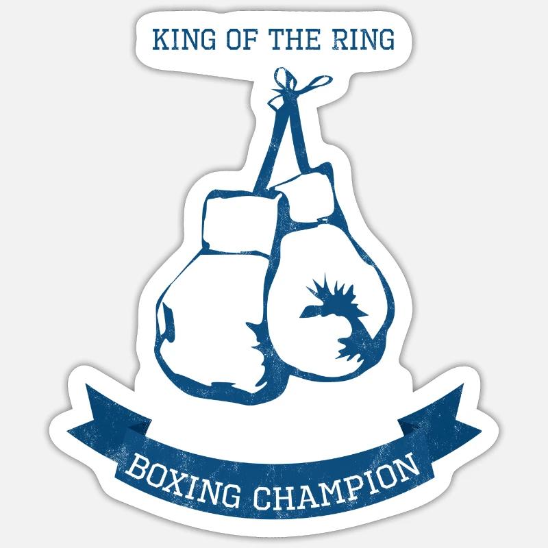Boxe - Gants de boxe - Champion - Boxer - Cadeau - Sticker taille S (10 x 10 cm) - blanc mat