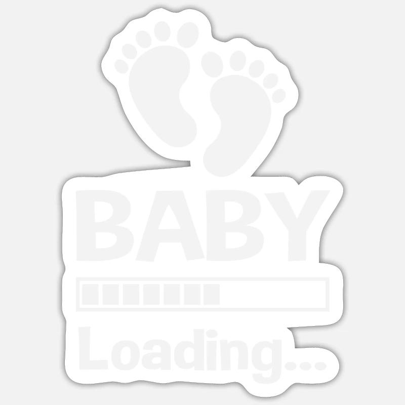 Baby loading - Sticker Größe S (10 x 10 cm) - Mattweiß