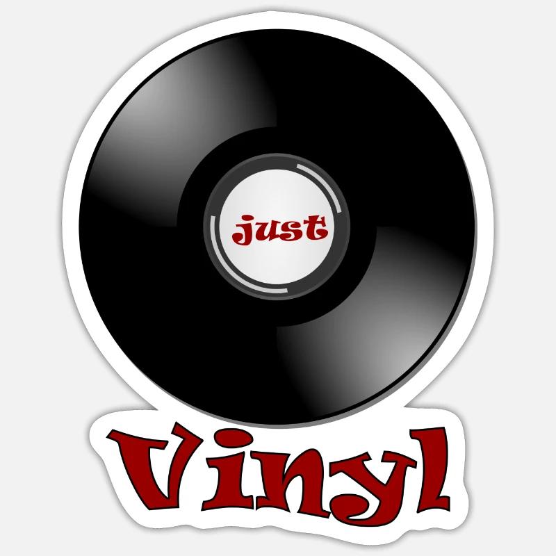 Disco in vinile - giradischi - Sticker formato S (10 x 10 cm) - bianco opaco