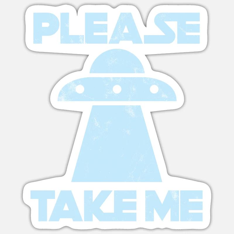 Alien - Kidnapping - Take - away - UFO - Gift Sticker size S (10 x 10 cm)