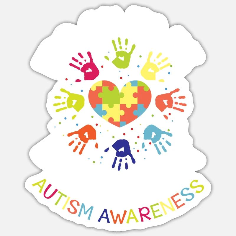 It's ok to be different - Autism Awareness - Sticker taille S (10 x 10 cm) - blanc mat
