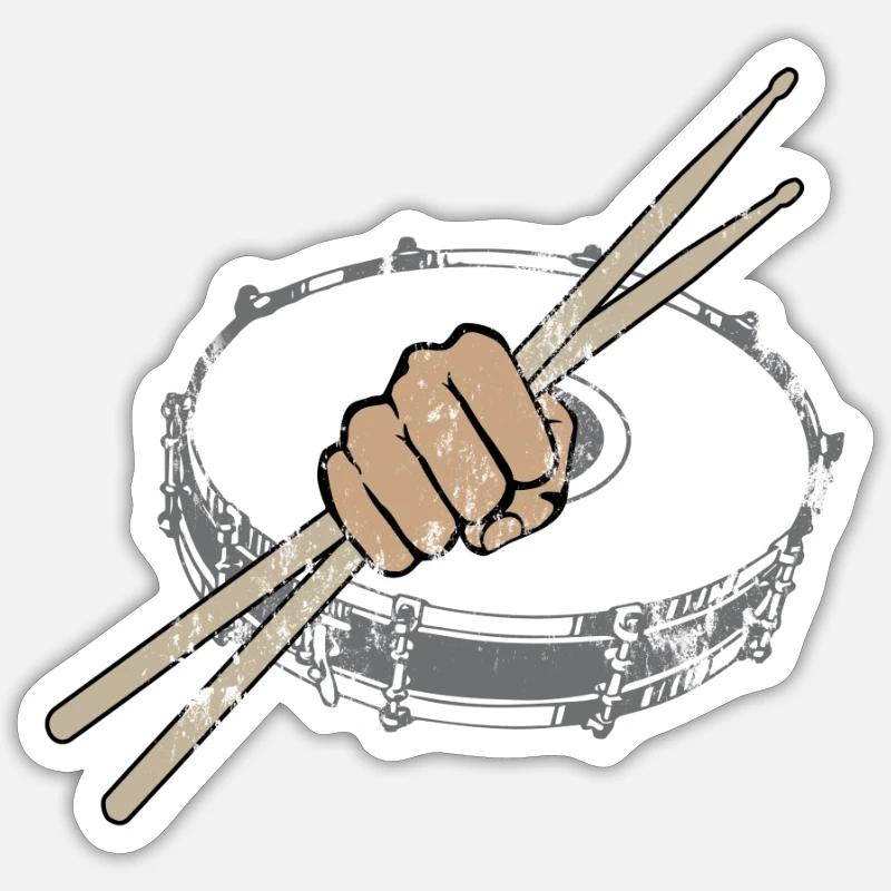 Drumsticks and Drummer Drummer Drum Gift Sticker size S (10 x 10 cm)