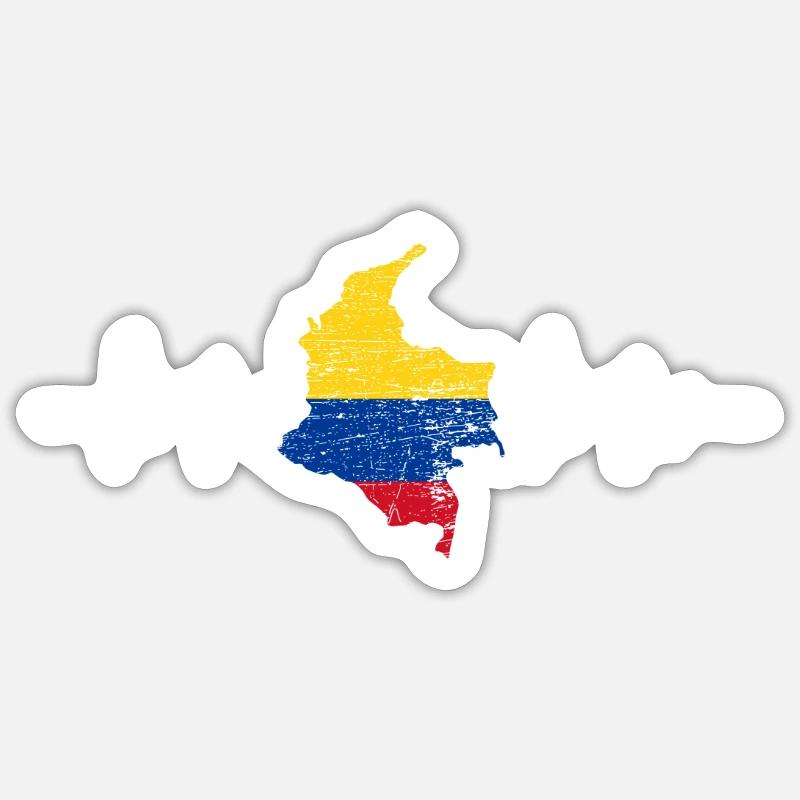 drapeau Colombie Sticker taille S (10 x 10 cm)