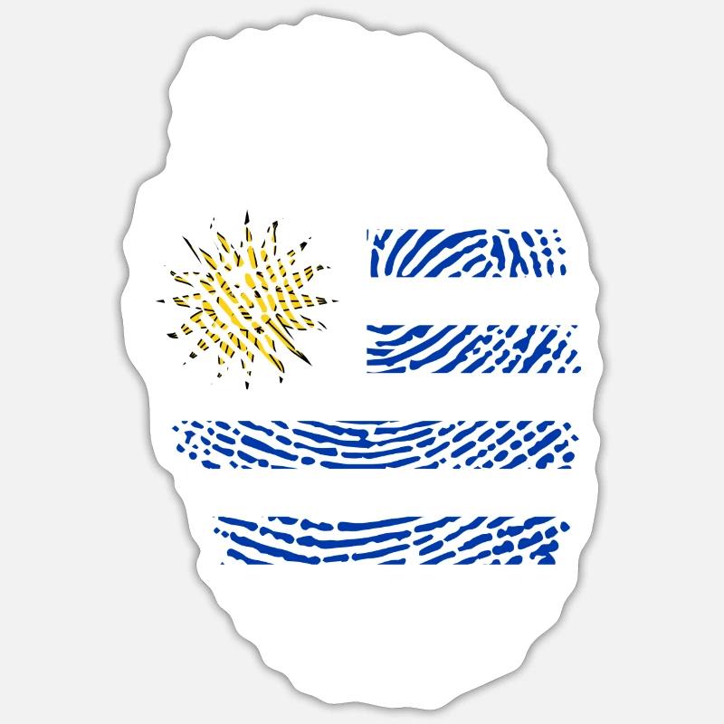 Uruguay - Sticker taille S (10 x 10 cm) - blanc mat