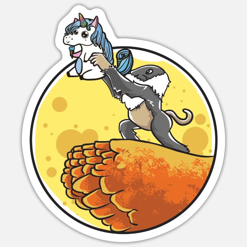 Einhorn lustig witzig Geschenk Geburtstag süß - Sticker Größe S (10 x 10 cm) - Mattweiß