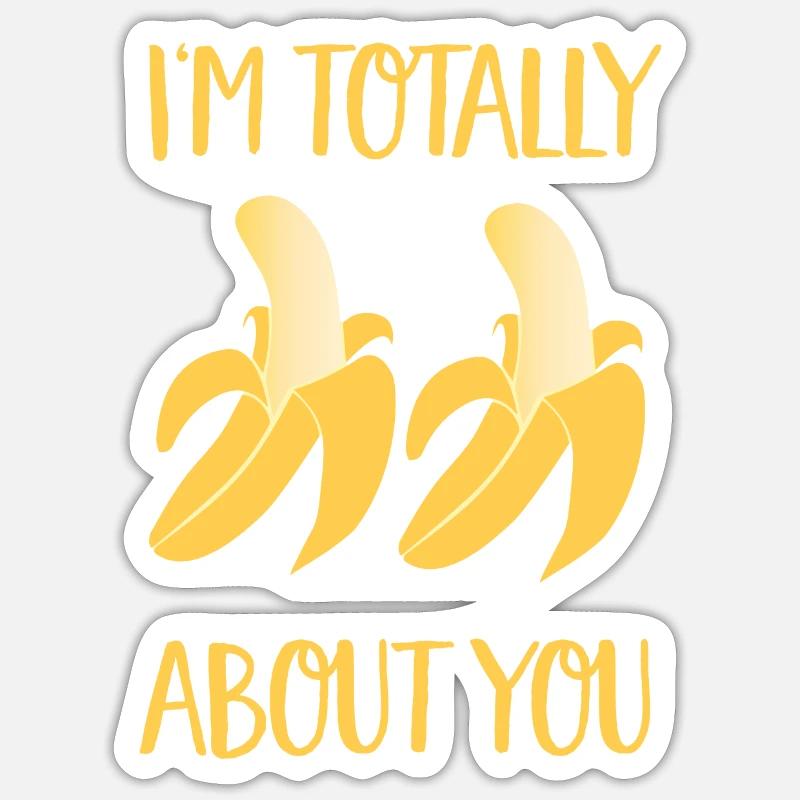 total banane - Sticker taille S (10 x 10 cm) - blanc mat