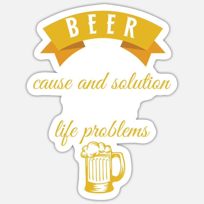 Bier - Biere - Biertrinker - Bierglas - Problem Sticker Größe S (10 x 10 cm)