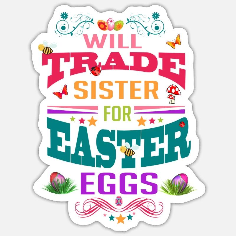 Easter for sister - Sticker size S (10 x 10 cm) - white matte