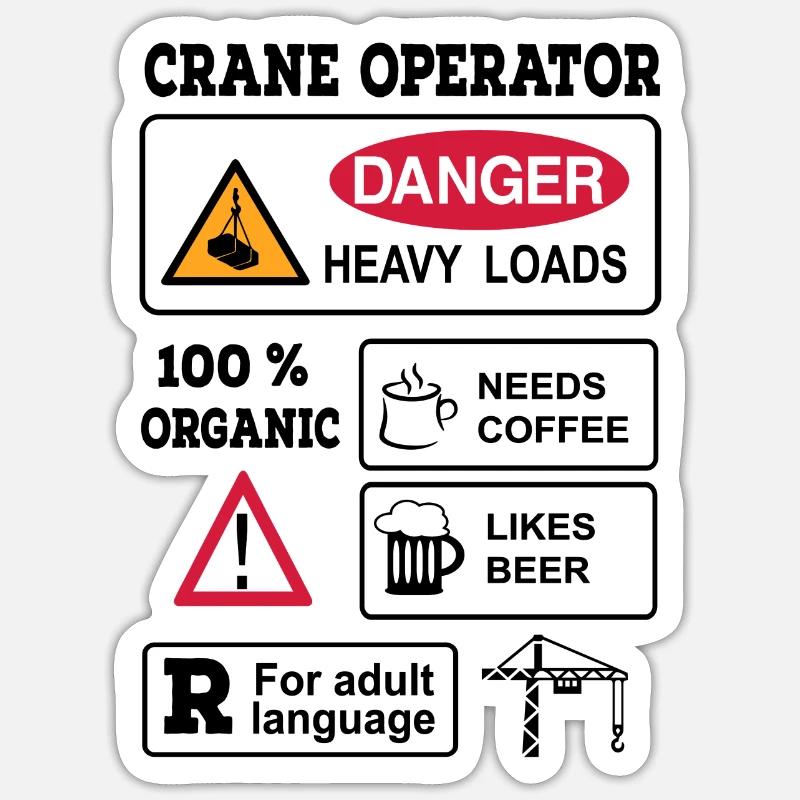 kranfører - Sticker størrelse S (10 x 10 cm) - mat hvid