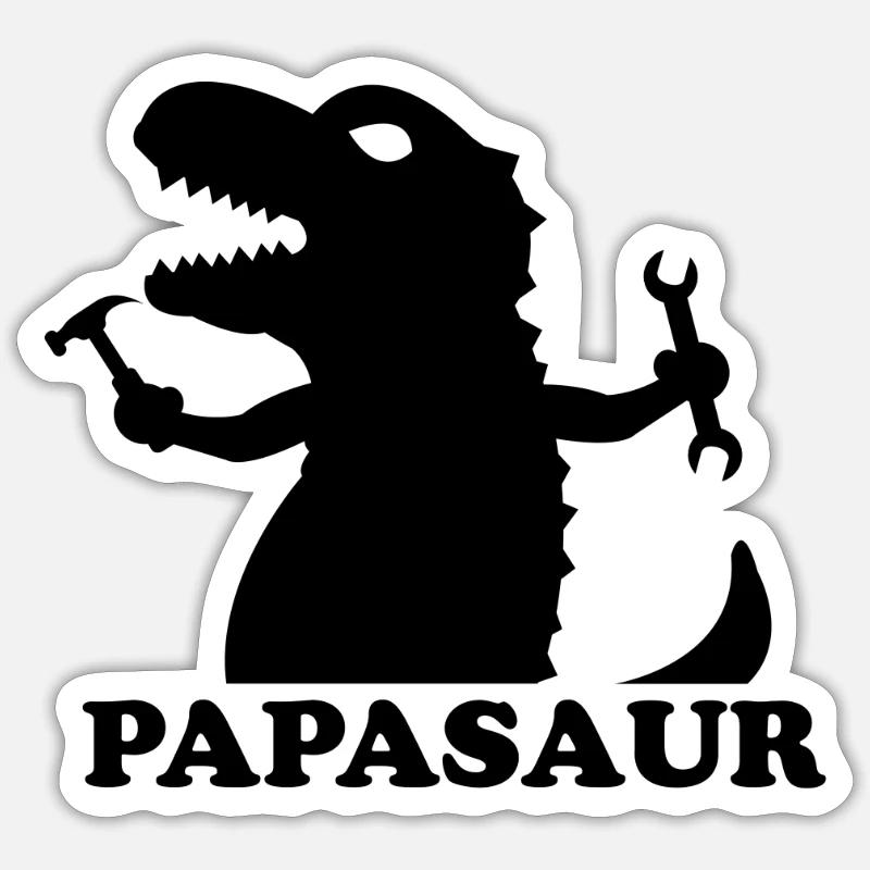 Father's Day Tshirt - Sticker size S (10 x 10 cm) - white matte