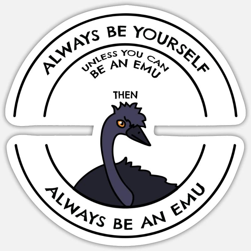 émeu - Sticker taille S (10 x 10 cm) - blanc mat