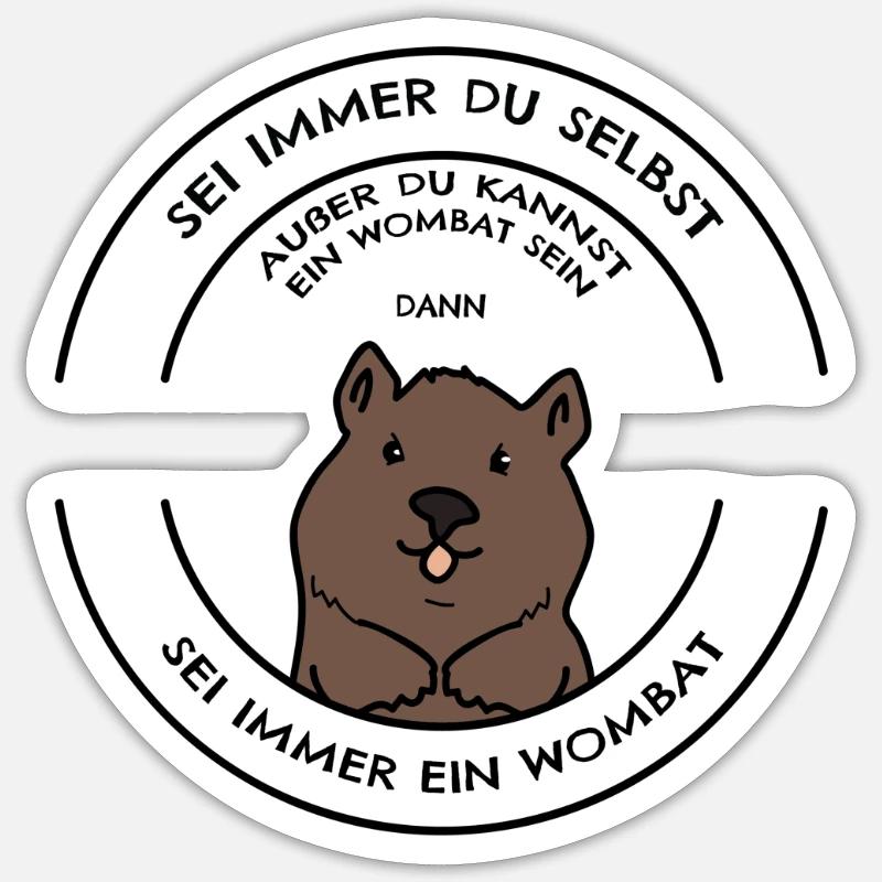 Wombat - Sticker Größe S (10 x 10 cm) - Mattweiß
