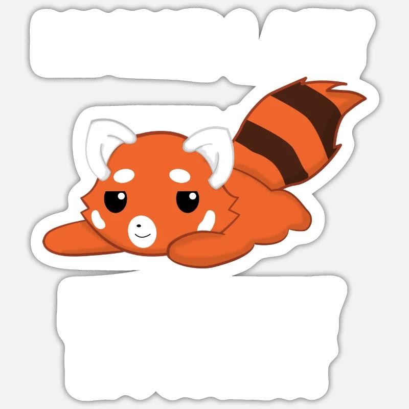 Red Panda - Energy Efficient - Environment - Lazy - Sticker size S (10 x 10 cm) - white matte