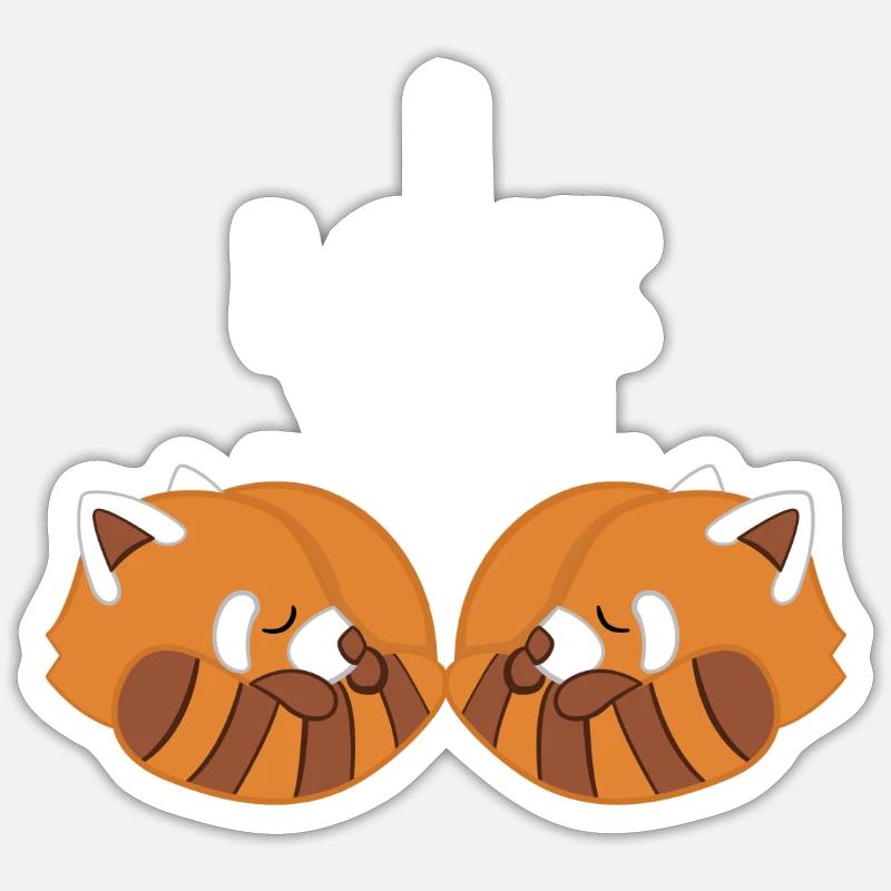 Roter Panda - Liebe - Paar - Partner - Geschenk - Sticker Größe S (10 x 10 cm) - Mattweiß