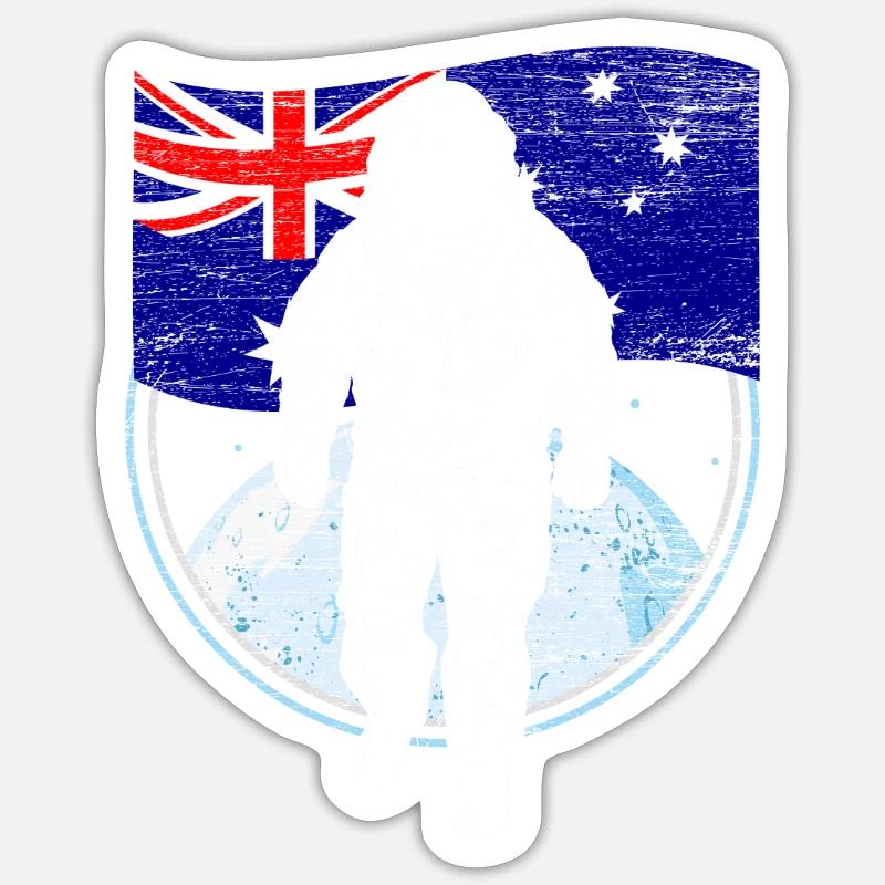 drapeau Australie dans l'espace des astronautes cadeau - Sticker taille S (10 x 10 cm) - blanc mat