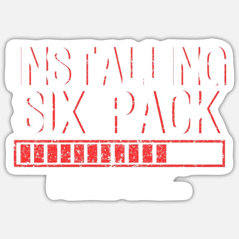 Installing Six Pack Please Wait Sticker Größe S (10 x 10 cm)