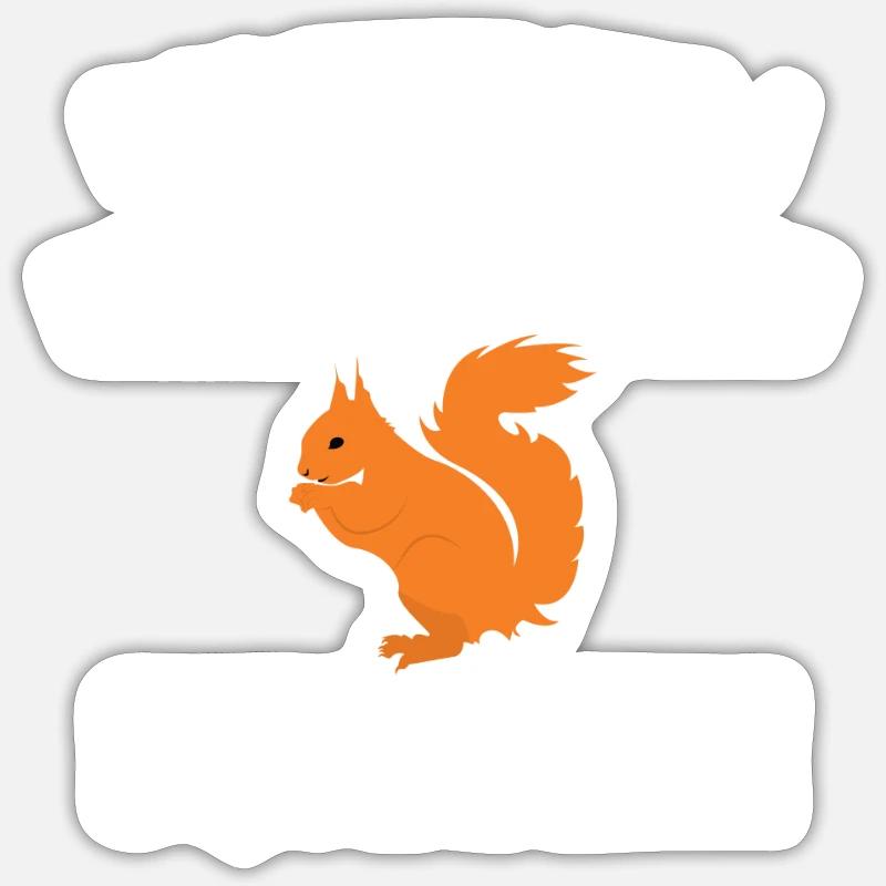 Eichhörnchen Tshirt Geschenk Tierfreunde Lustig - Sticker Größe S (10 x 10 cm) - Mattweiß