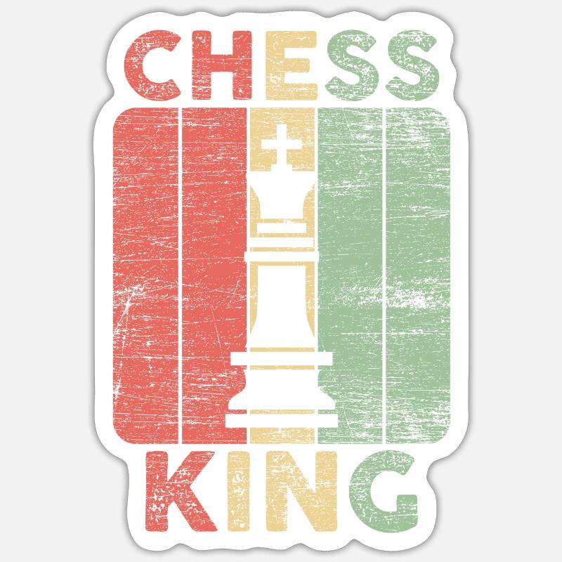 Échecs roi échecs mat idée cadeau - Sticker taille S (10 x 10 cm) - blanc mat