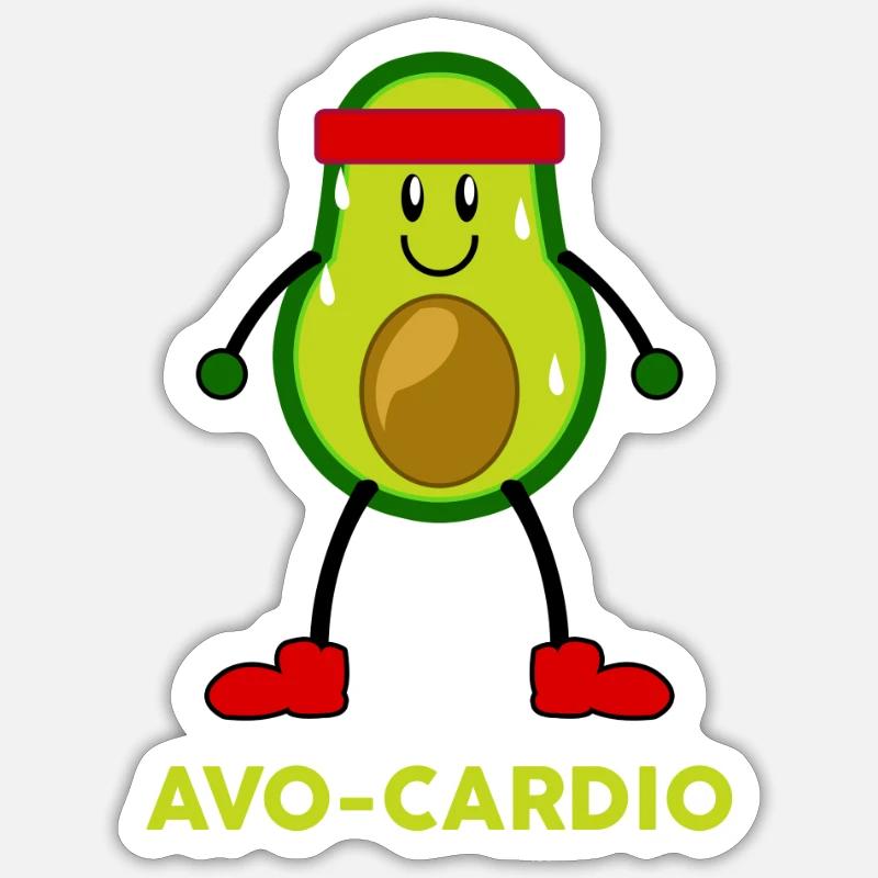 Avo Cardio Training Funny graphics - Sticker size S (10 x 10 cm) - white matte