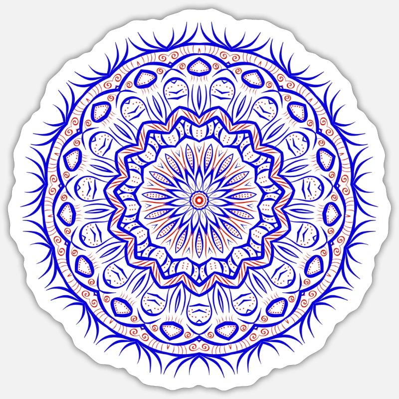 Mandala - Sticker Größe S (10 x 10 cm) - Mattweiß