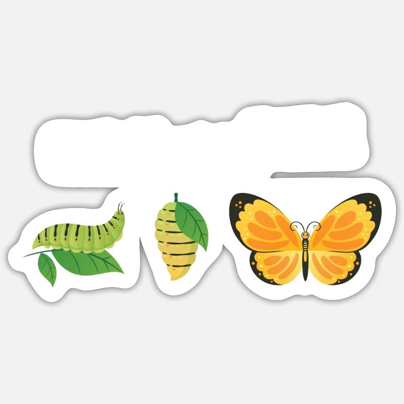 Give Yourself Time. Butterfly Design - Sticker taille S (10 x 10 cm) - blanc mat