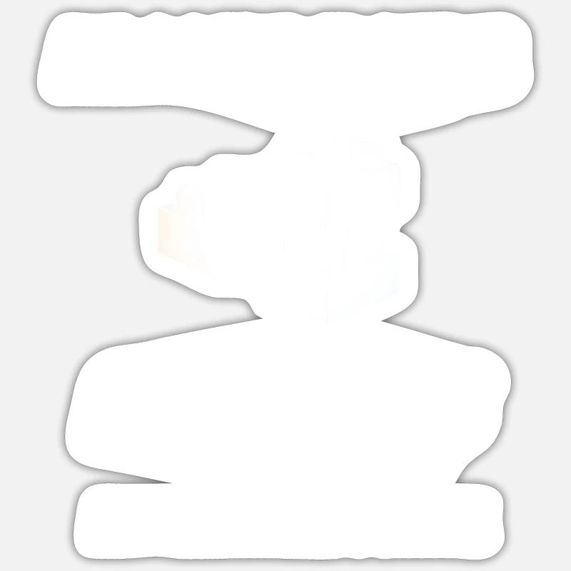 Baustein - Bausteine - Bauen - Geschenk - Sticker Größe S (10 x 10 cm) - Mattweiß