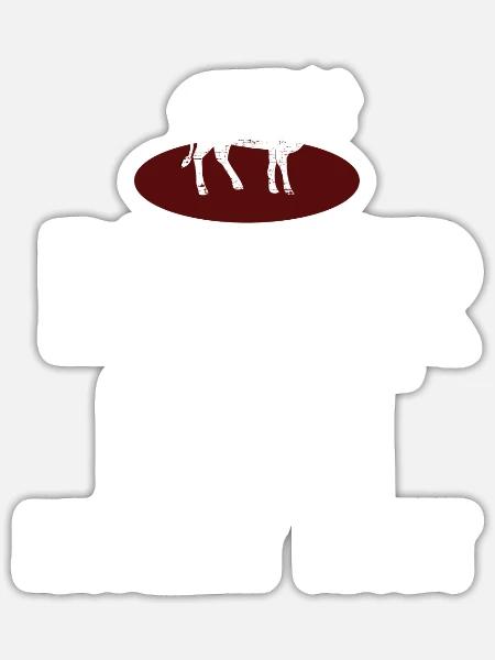 RINDERFILET KRÜMELT NICHT - Sticker Größe S (10 x 10 cm) - Mattweiß